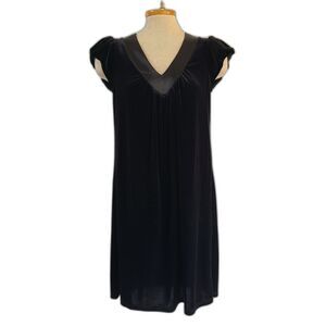 Retro Velvet Little Black Dress Cocktail V Neck Mini SMALL Closet Staple Elegant